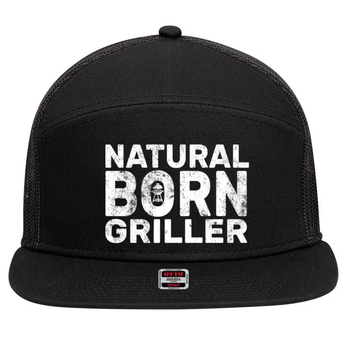 Natural Born Griller 7 Panel Mesh Trucker Snapback Hat