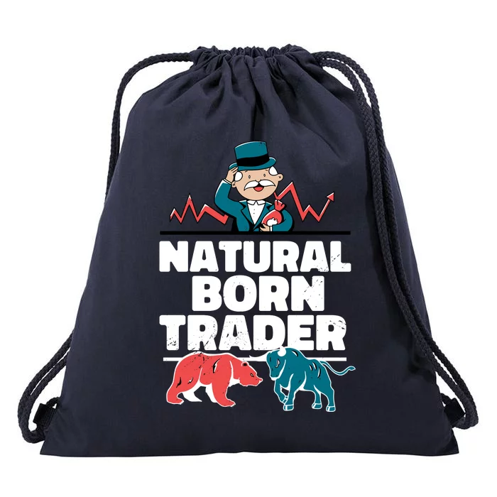 Natural Born Trader Drawstring Bag