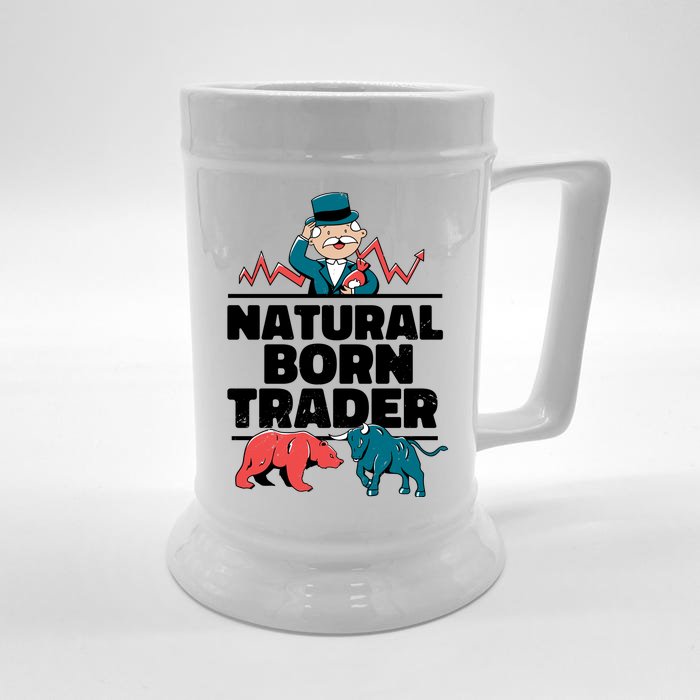 Natural Born Trader Front & Back Beer Stein