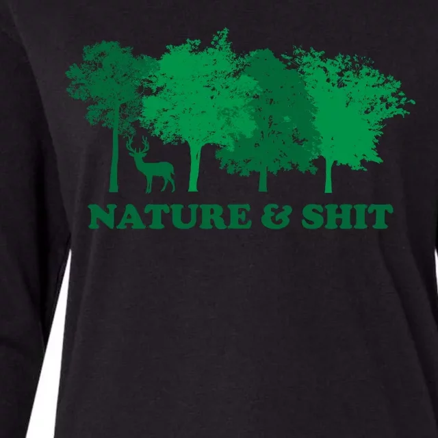 Nature And Shit Womens Cotton Relaxed Long Sleeve T-Shirt