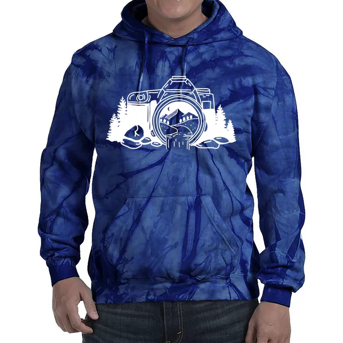 Nature Camera Waterfall Tie Dye Hoodie