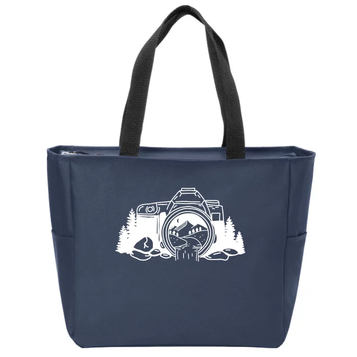 Nature Camera Waterfall Zip Tote Bag