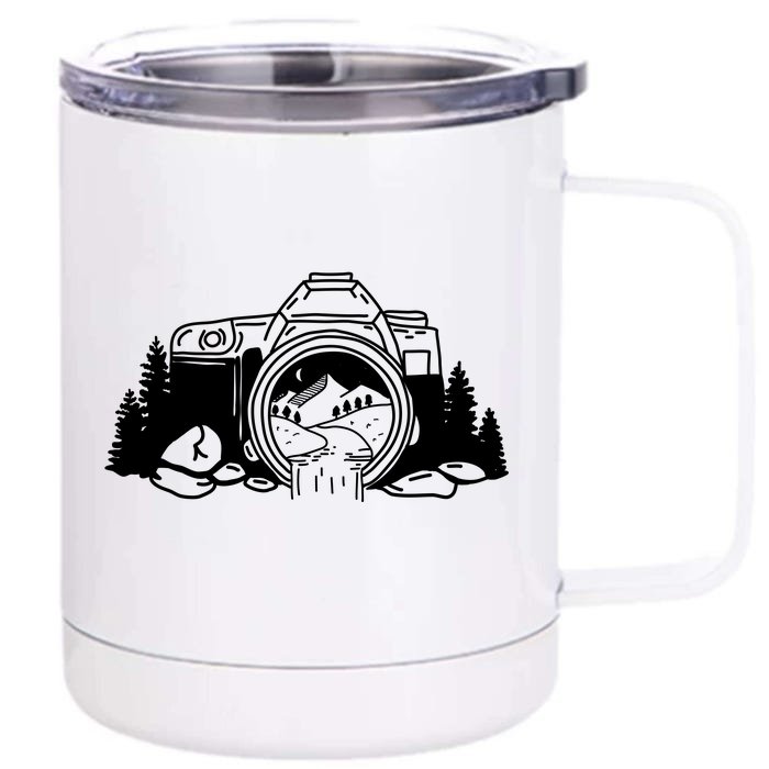 Nature Camera Waterfall Front & Back 12oz Stainless Steel Tumbler Cup