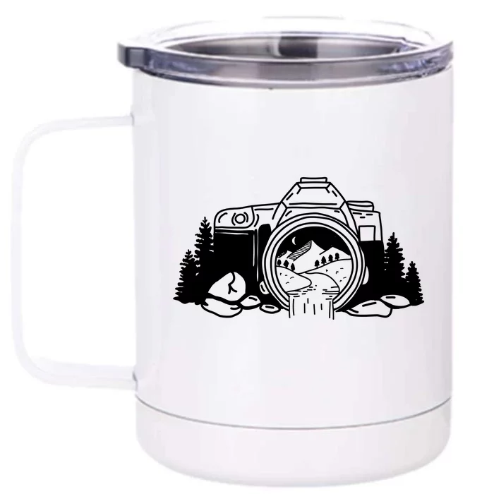 Nature Camera Waterfall Front & Back 12oz Stainless Steel Tumbler Cup