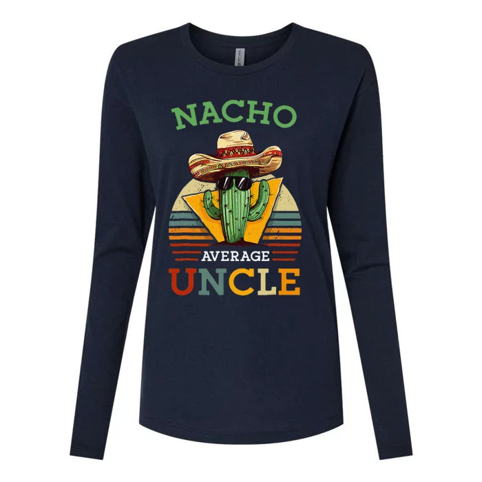 Nacho Average Uncle Funny Mexican Joke Vintage Cinco De Mayo Womens Cotton Relaxed Long Sleeve T-Shirt