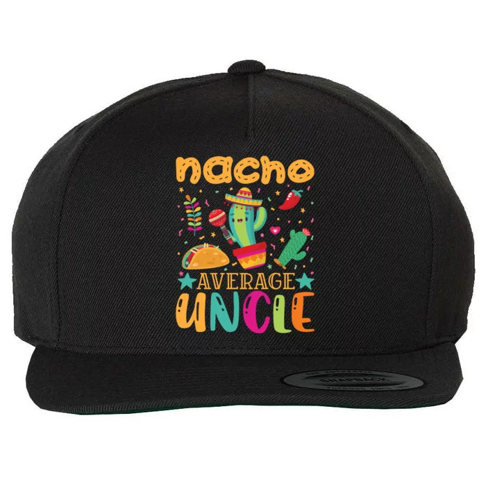 Nacho Average Uncle Typography T Wool Snapback Cap