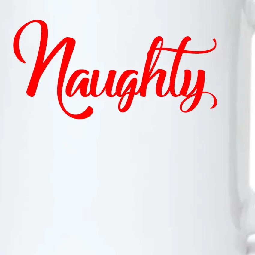 Naughty Christmas Couples Naughty and Nice Black Color Changing Mug