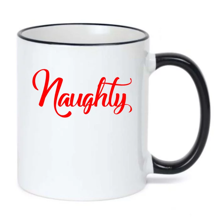 Naughty Christmas Couples Naughty and Nice Black Color Changing Mug