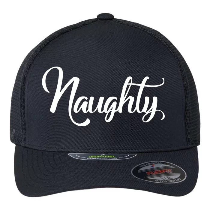 Naughty Christmas Couples Naughty and Nice Flexfit Unipanel Trucker Cap