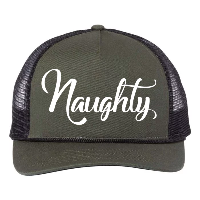 Naughty Christmas Couples Naughty and Nice Retro Rope Trucker Hat Cap