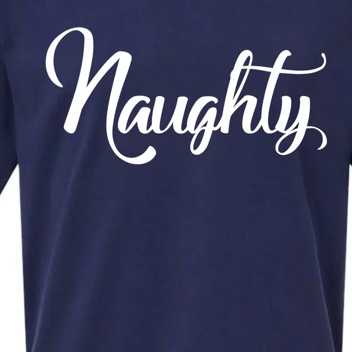 Naughty Christmas Couples Naughty and Nice Sueded Cloud Jersey T-Shirt