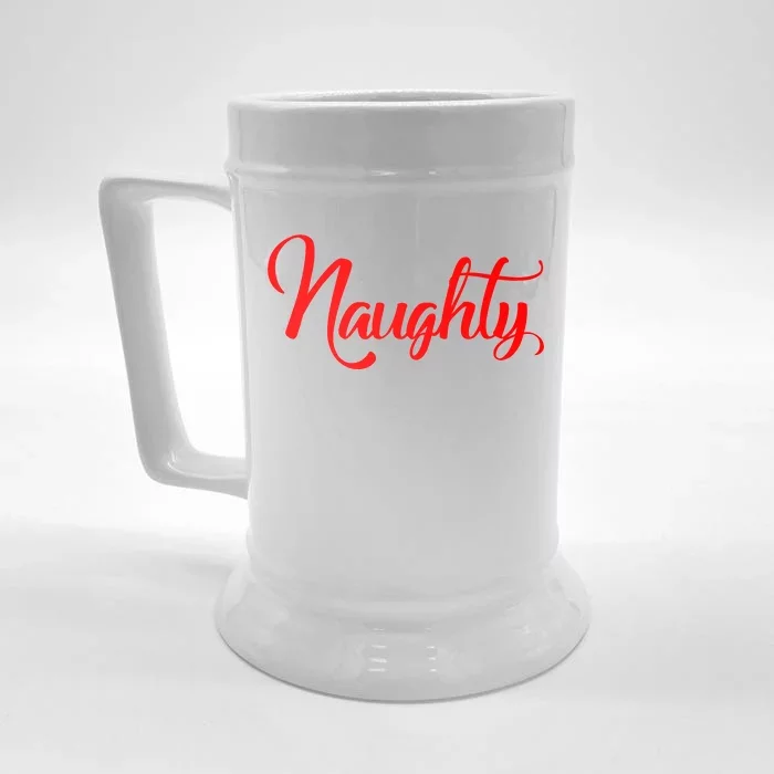 Naughty Christmas Couples Naughty and Nice Front & Back Beer Stein