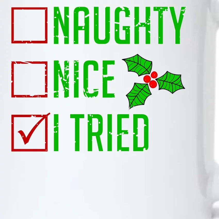 Naughty Nice I Tried Christmas Black Color Changing Mug