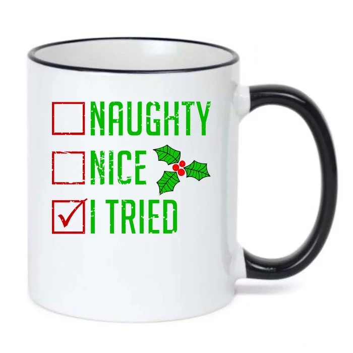 Naughty Nice I Tried Christmas Black Color Changing Mug