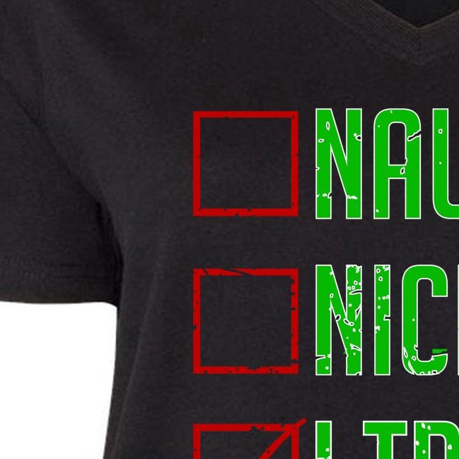 Naughty Nice I Tried Christmas Women's V-Neck Plus Size T-Shirt