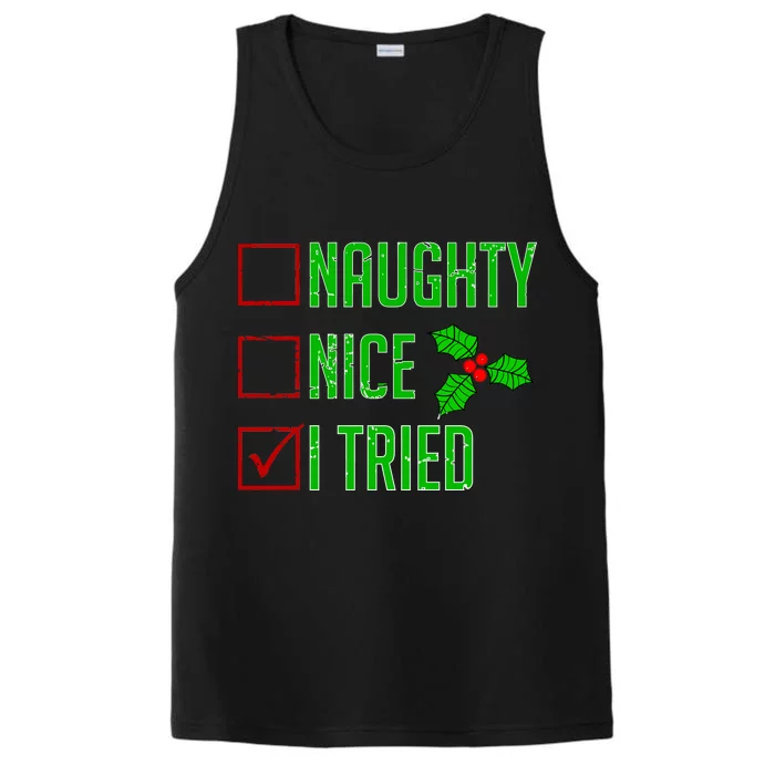 Naughty Nice I Tried Christmas Performance Tank