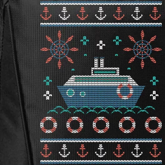 Nautical Ship Boat Ugly Christmas Sweater City Backpack