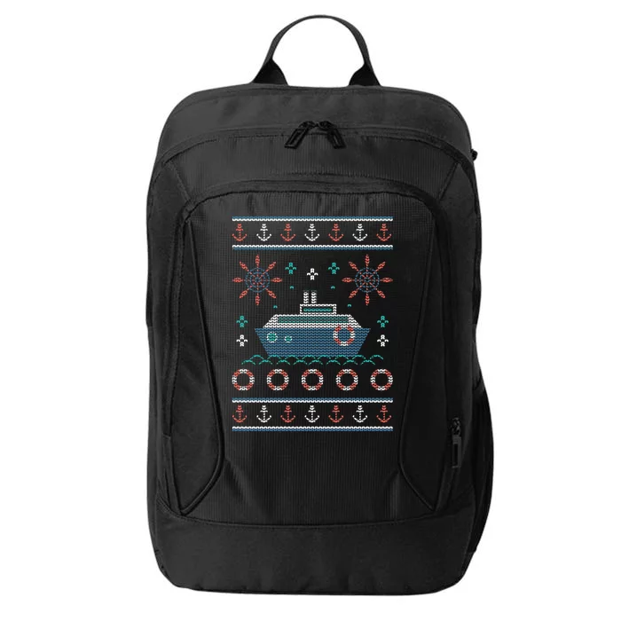 Nautical Ship Boat Ugly Christmas Sweater City Backpack