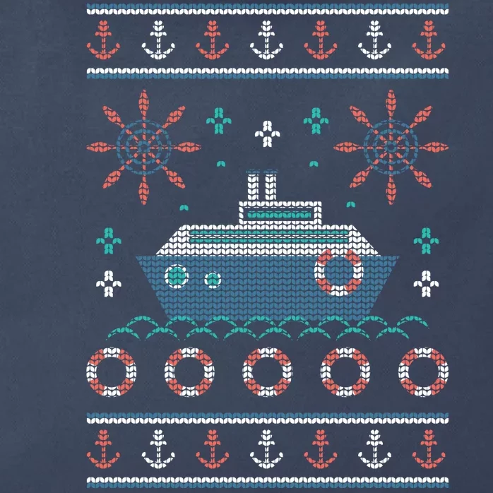 Nautical Ship Boat Ugly Christmas Sweater Zip Tote Bag