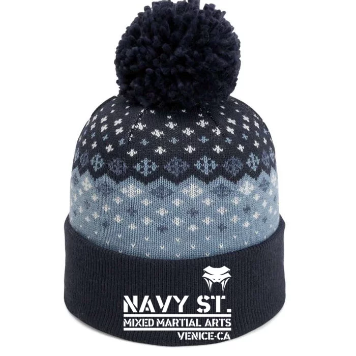 Navy St Mix Martial Arts Venice California Snake Logo The Baniff Cuffed Pom Beanie