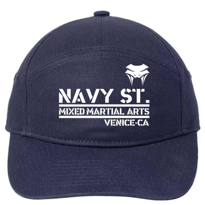 Navy St Mix Martial Arts Venice California Snake Logo 7-Panel Snapback Hat