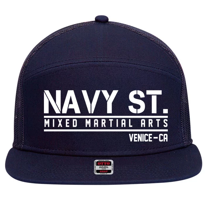 Navy St Mixed Martial Arts Vince CA 7 Panel Mesh Trucker Snapback Hat