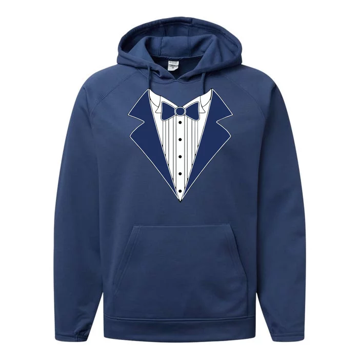 Navy Tux Tuxedo Performance Fleece Hoodie