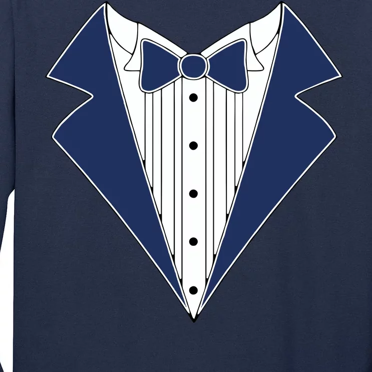 Navy Tux Tuxedo Tall Long Sleeve T-Shirt