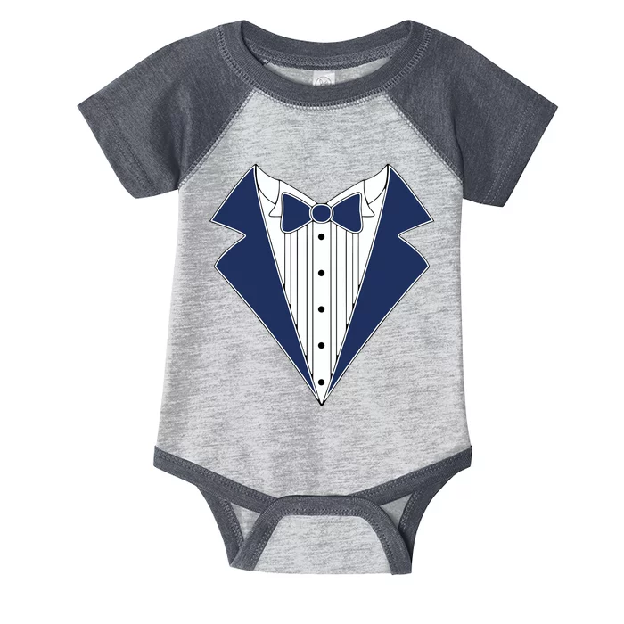 Navy Tux Tuxedo Infant Baby Jersey Bodysuit