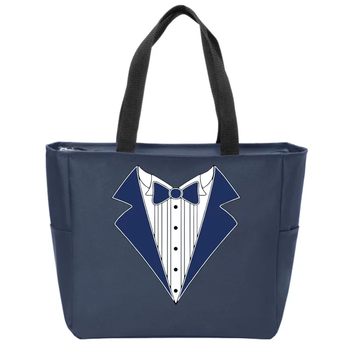 Navy Tux Tuxedo Zip Tote Bag