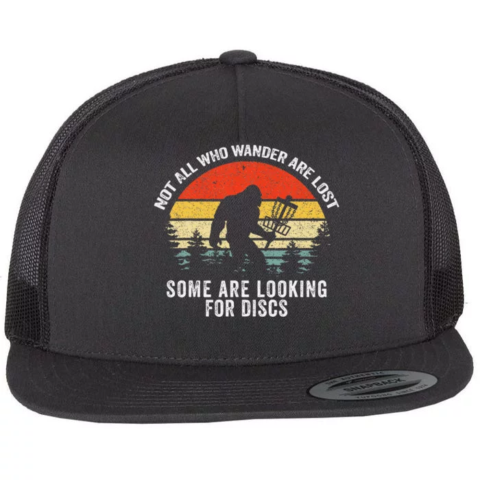 Not All Who Wander Are Lost Disc Golf Bigfoot Christmas Flat Bill Trucker Hat