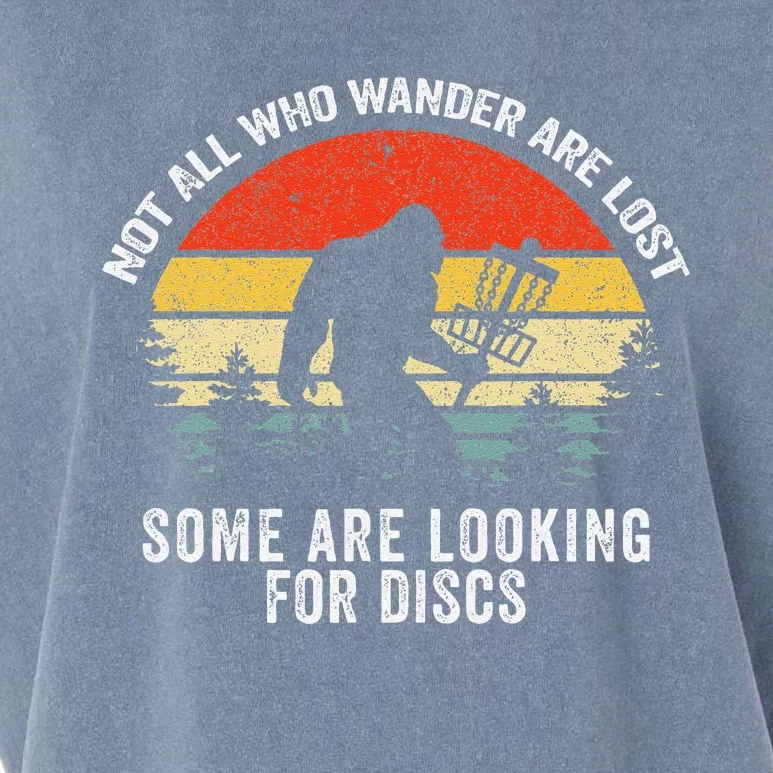 Not All Who Wander Are Lost Disc Golf Bigfoot Christmas Garment-Dyed Women's Muscle Tee