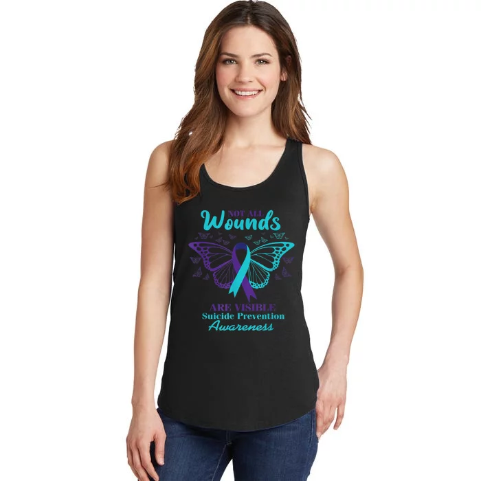 Not All Wounds Are Visible Suicide Awareness Mental Health Ladies Essential Tank