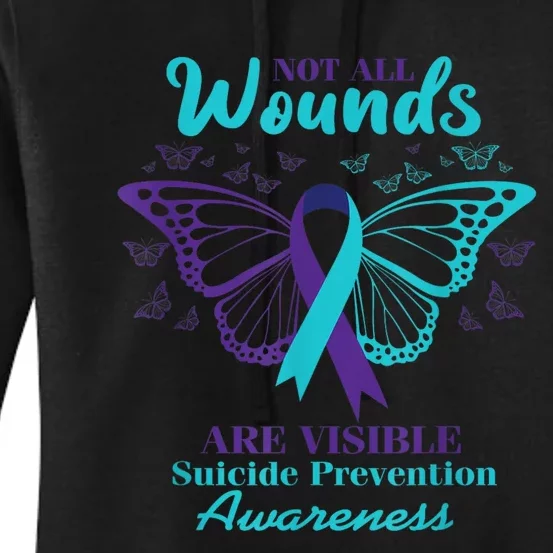 Not All Wounds Are Visible Suicide Awareness Mental Health Women's Pullover Hoodie