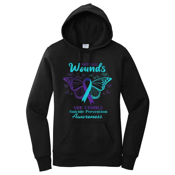 Not All Wounds Are Visible Suicide Awareness Mental Health Women's Pullover Hoodie