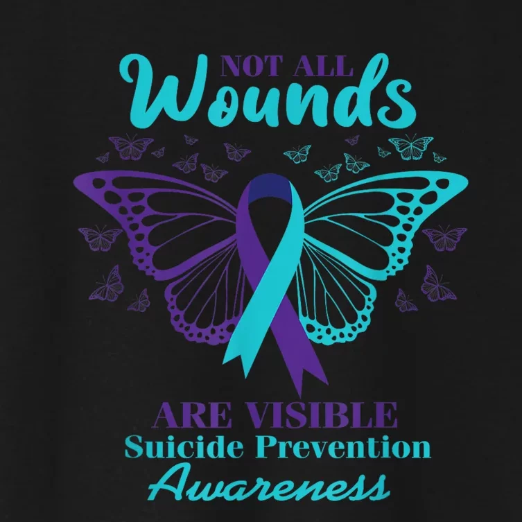 Not All Wounds Are Visible Suicide Awareness Mental Health Women's Crop Top Tee