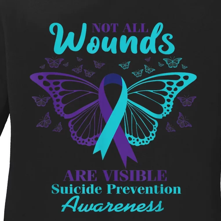 Not All Wounds Are Visible Suicide Awareness Mental Health Ladies Long Sleeve Shirt