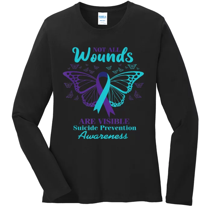 Not All Wounds Are Visible Suicide Awareness Mental Health Ladies Long Sleeve Shirt