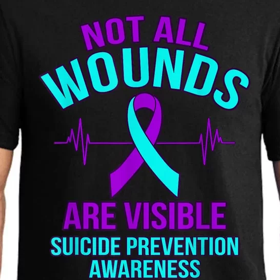 Not All Wounds Are Visible Happy Suicide Awareness Graphic Pajama Set