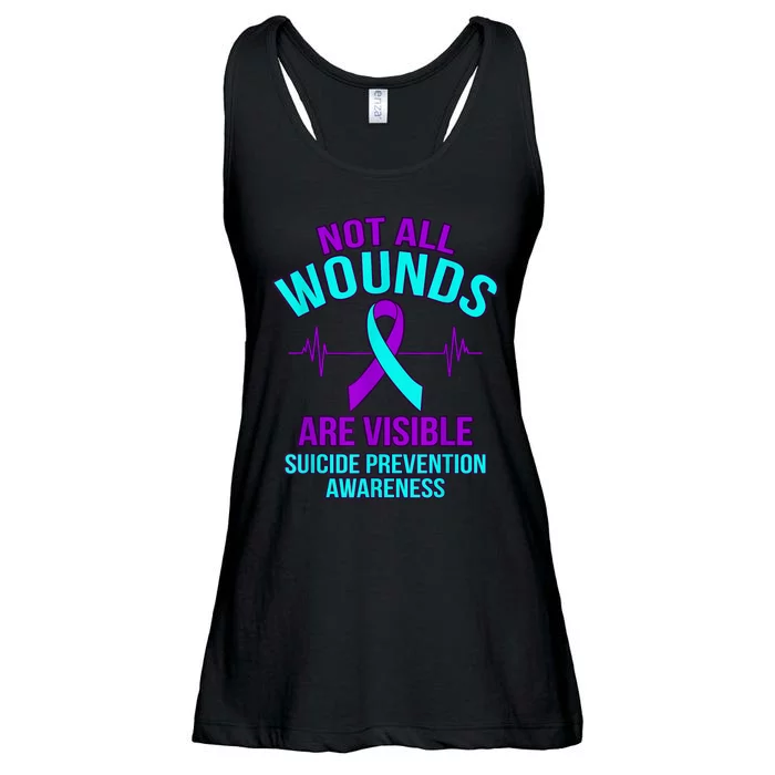 Not All Wounds Are Visible Happy Suicide Awareness Graphic Ladies Essential Flowy Tank