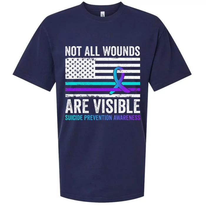 Not All Wounds Are Visible American Flag Suicide Prevention Sueded Cloud Jersey T-Shirt