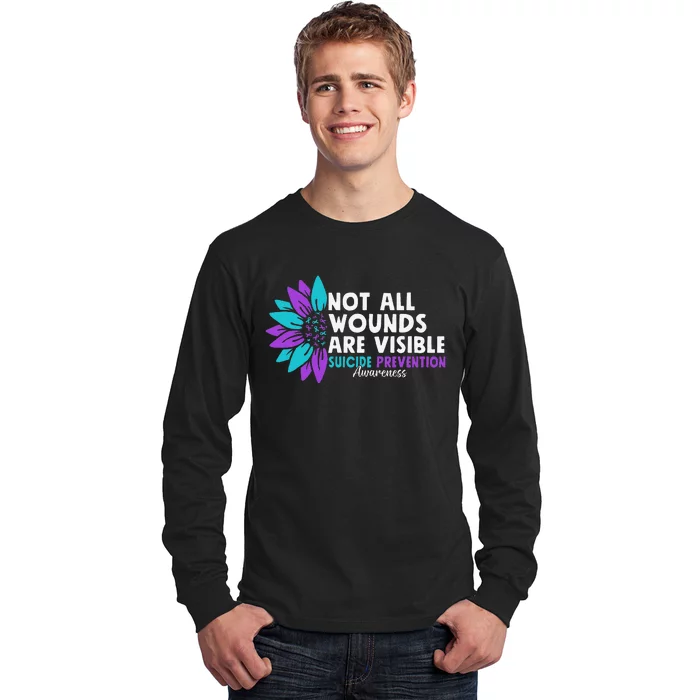 Not All Wounds Are Visible Suicide Awareness Mental Health Long Sleeve Shirt