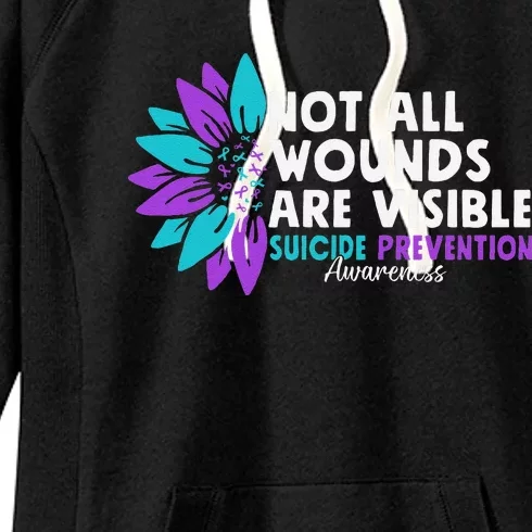 Not All Wounds Are Visible Suicide Awareness Mental Health Women's Fleece Hoodie