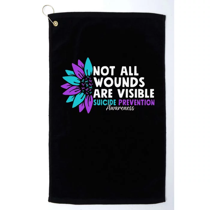 Not All Wounds Are Visible Suicide Awareness Mental Health Platinum Collection Golf Towel