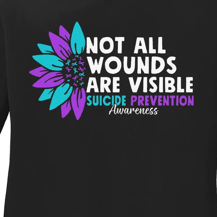 Not All Wounds Are Visible Suicide Awareness Mental Health Ladies Long Sleeve Shirt