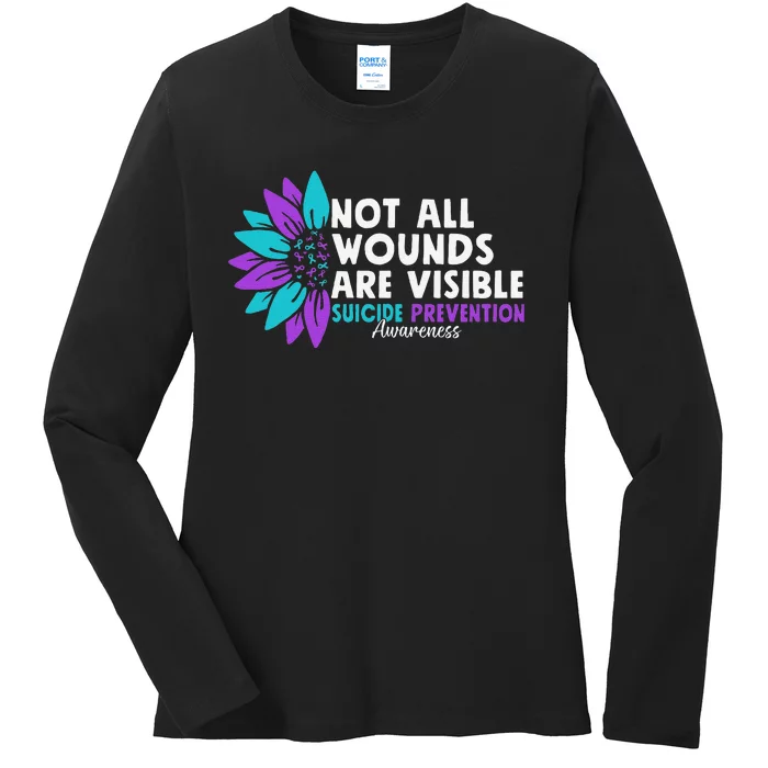 Not All Wounds Are Visible Suicide Awareness Mental Health Ladies Long Sleeve Shirt