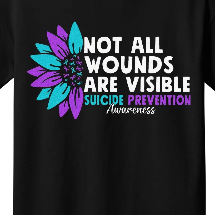 Not All Wounds Are Visible Suicide Awareness Mental Health Kids T-Shirt