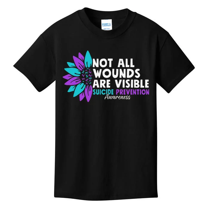 Not All Wounds Are Visible Suicide Awareness Mental Health Kids T-Shirt