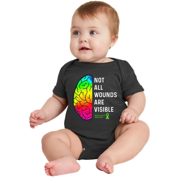 Not All Wounds Are Visible Mental Health Awareness Baby Bodysuit