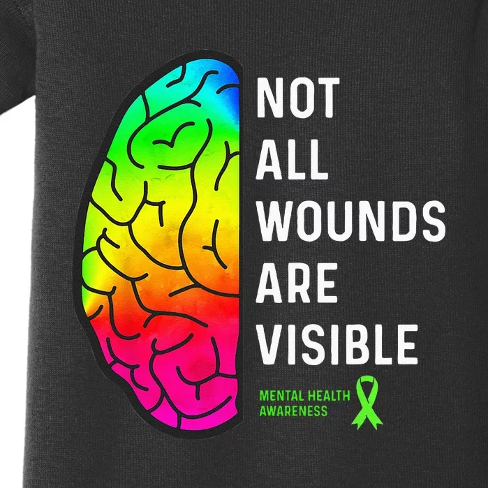 Not All Wounds Are Visible Mental Health Awareness Baby Bodysuit